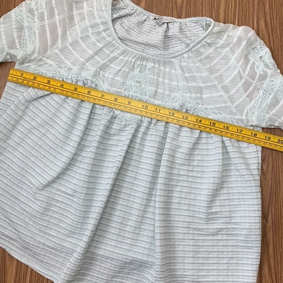 Lucky Brand babydoll baby blue embroidered boho top XS - Picture 6 of 10